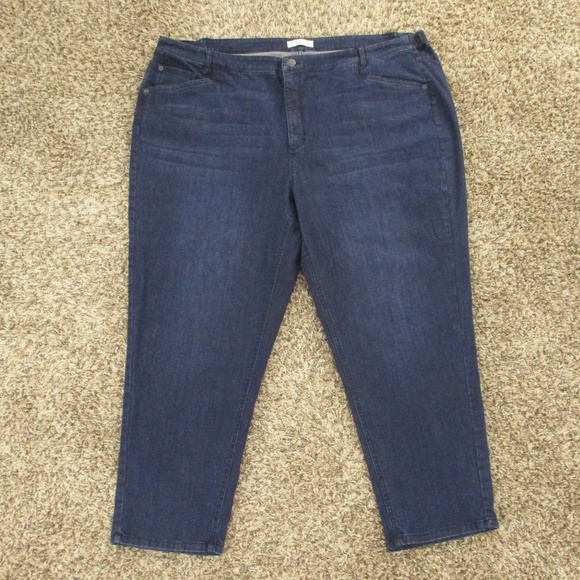 J. Jill Jeans Women's 26 Dark Wash Plus Size Smooth Fit Slim Ankle Stretch Denim - Picture 1 of 6